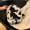 Cows Pattern Furry Backpack Small Bags