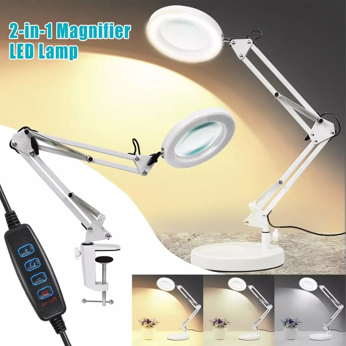 10× Magnifying LED Desk Lamp