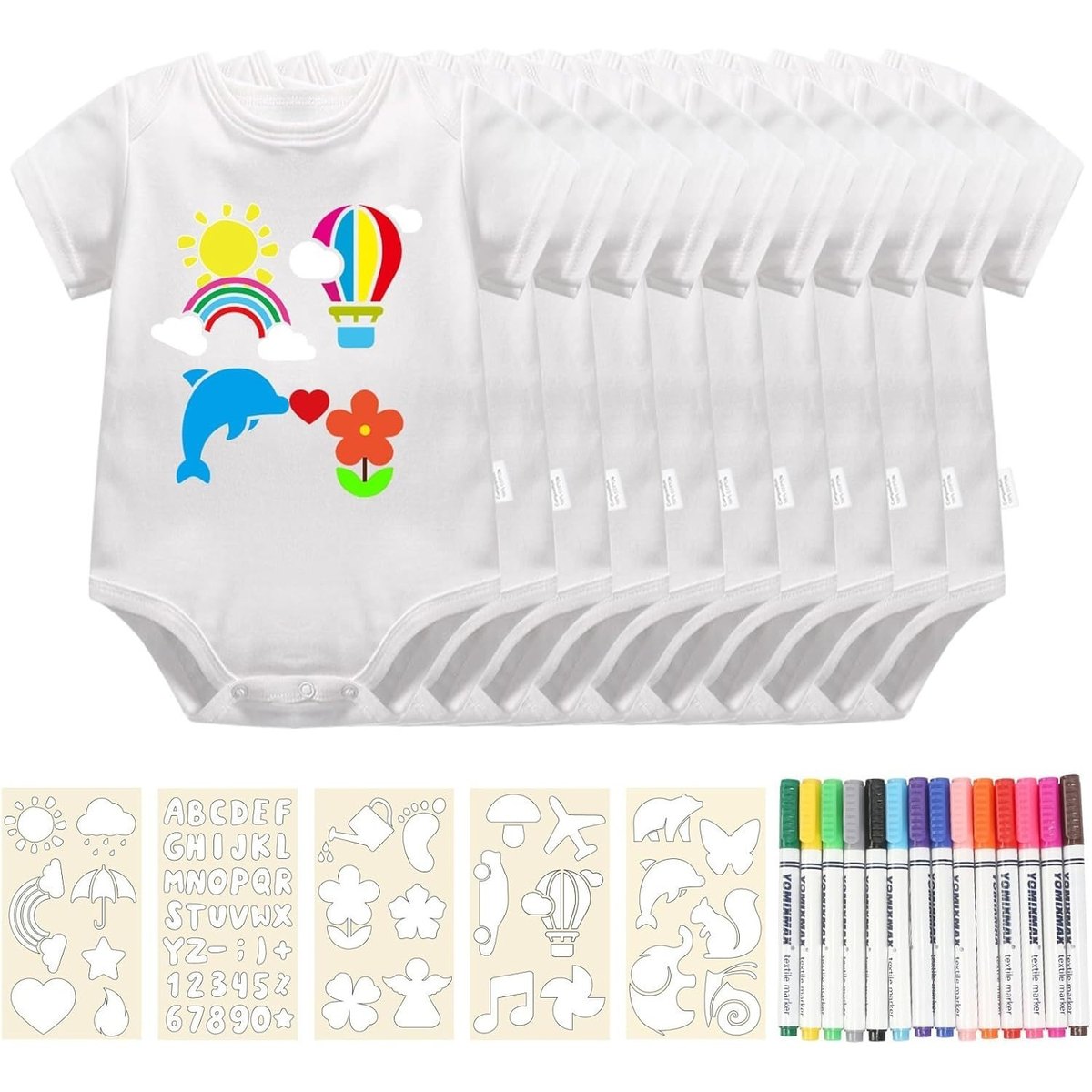 10-pack White Bibs Painting 39x28 Cm 14