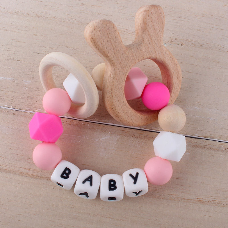 Beech and Silicone Teether
