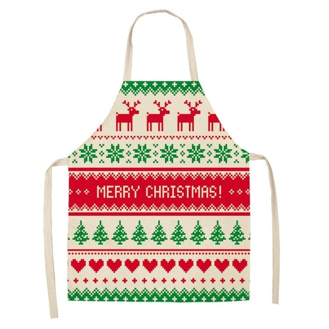 Cotton Linen Christmas Apron