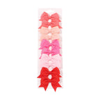 10pcs Set Solid Ribbon Bowknot Hair Clips