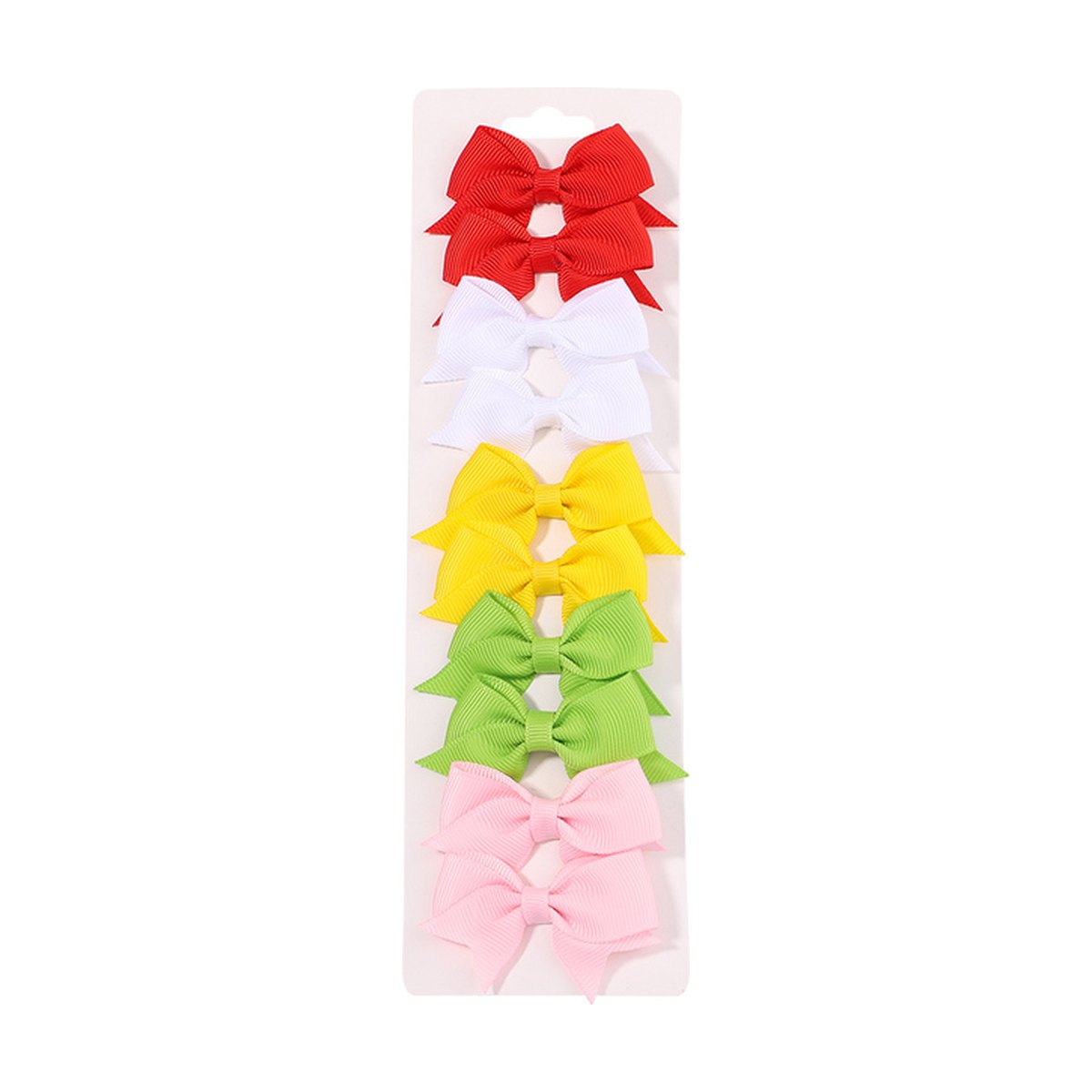 10pcs Set Solid Ribbon Bowknot Hair Clips