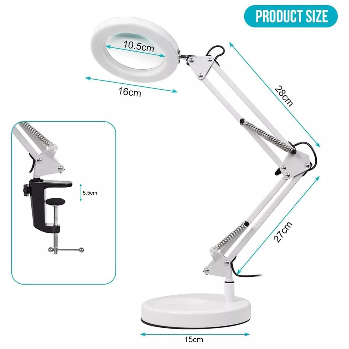 10x Magnifying LED Desk Lamp