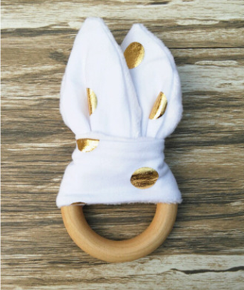 Handmade Wooden Bunny Teether