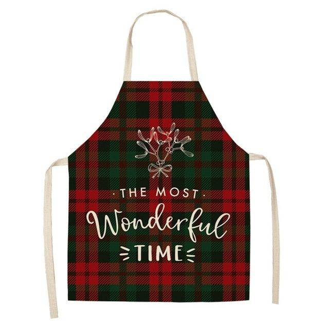 Cotton Linen Christmas Apron
