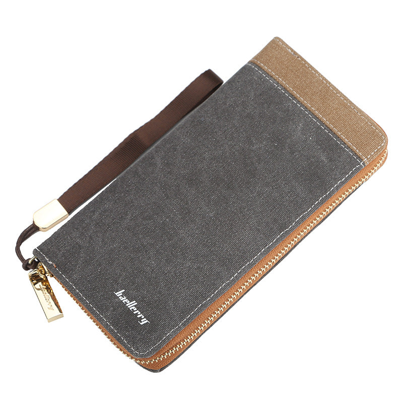 Vintage Canvas Clutch Bag Zipper