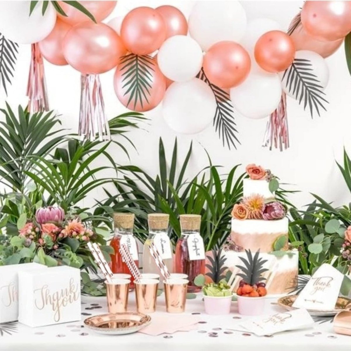 120-pack Rose Gold Paper Party Supplies 4