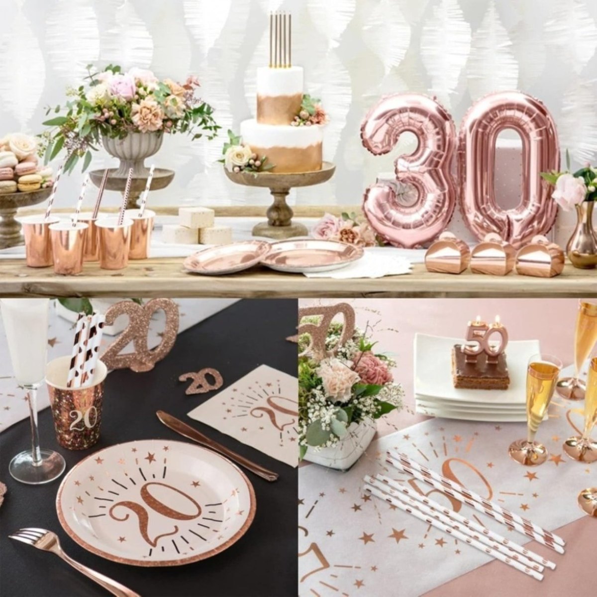 120-pack Rose Gold Paper Party Supplies 4