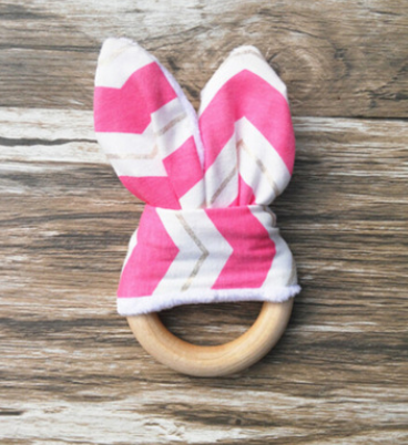 Handmade Wooden Bunny Teether