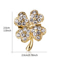 Four-leaf Clover Brooch Rhinestone Alloy