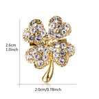 Four-leaf Clover Brooch Rhinestone Alloy