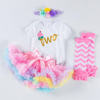 Baby Birthday Dress Alphabet Romper