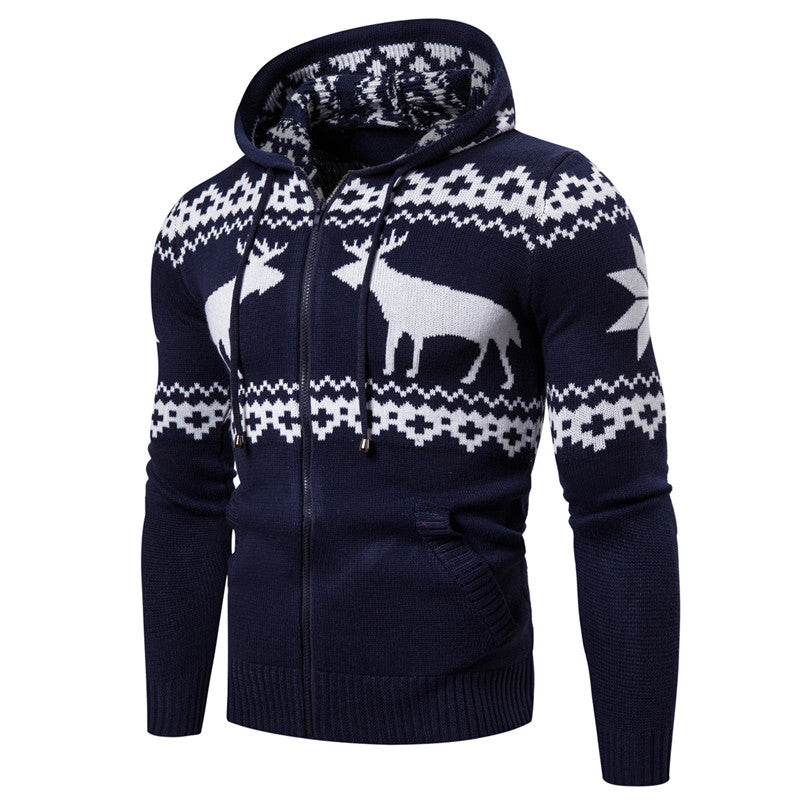 Reindeer Hooded Christmas Sweater