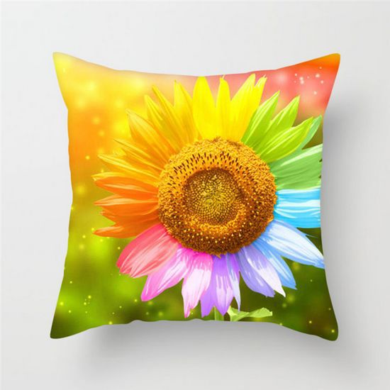 Colorful Sunflower Cushion Cover