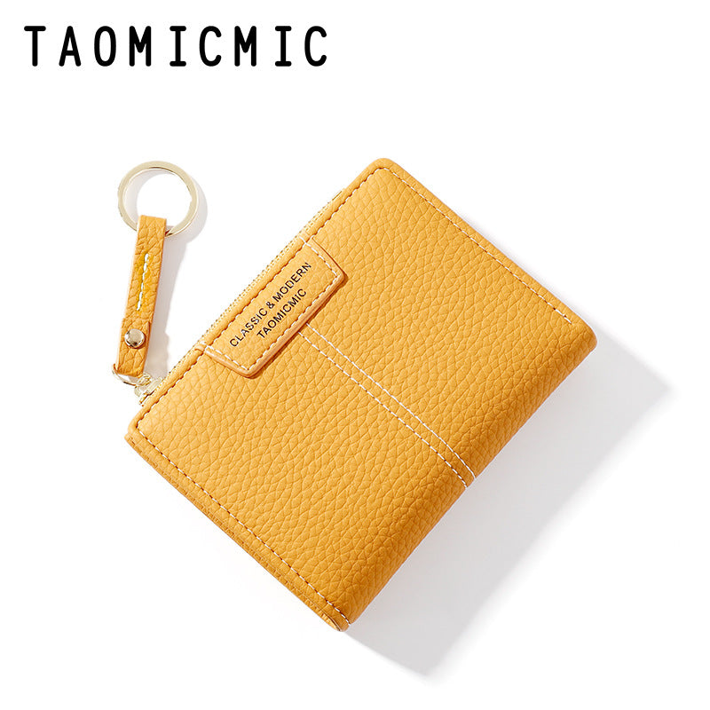 Short Zipper Two-fold Wallet