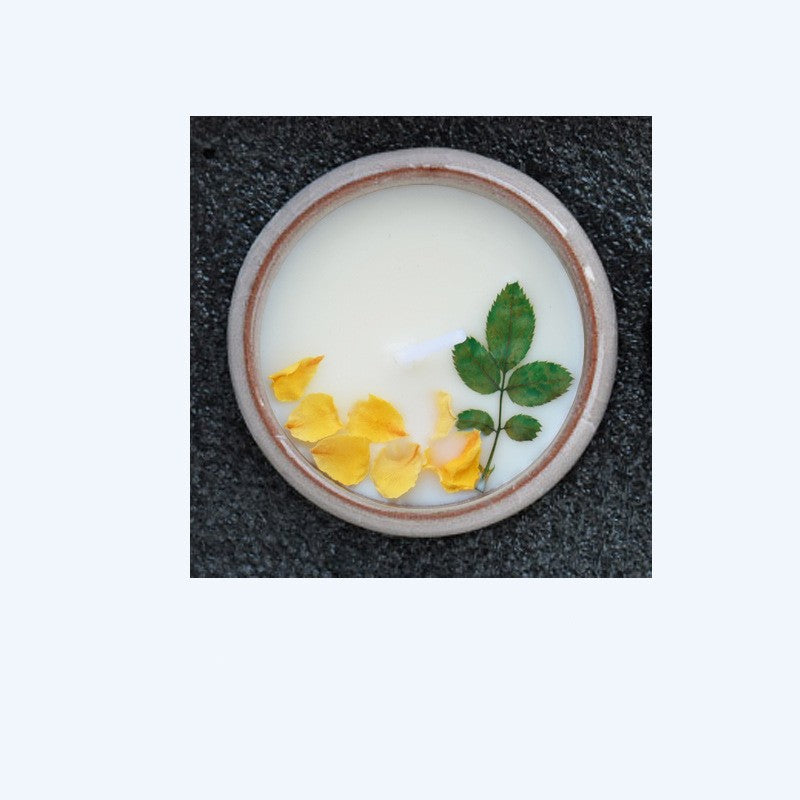 Ceramic Cup Dried Flowers Fragrant Candles