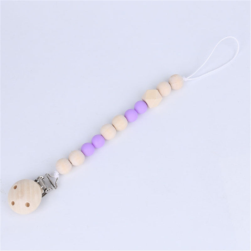 Wood & Silicone Bead Pacifier Chain