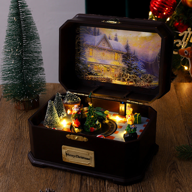 Rotating Light-Up Christmas Music Box