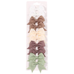 10pcs Set Solid Ribbon Bowknot Hair Clips