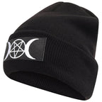 Star Goth Beanie Embroidery Knitted Hat