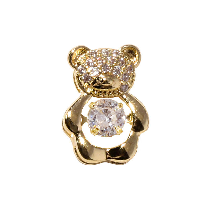 Nail Art Zircon Smart Bear Three-dimensional Jewelry