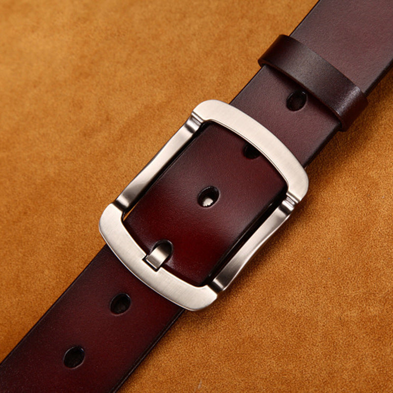 Men's Cowhide Pin Buckle Belt