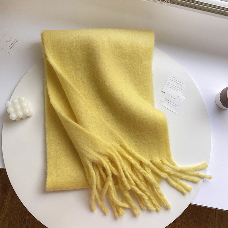 Thick Mohair Fluffy Scarf Warm Plush