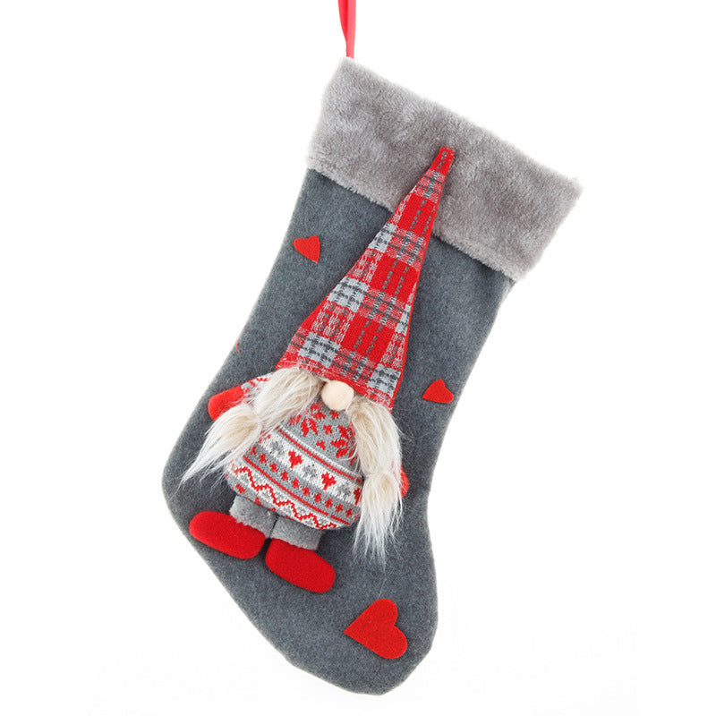 Large Gnome Christmas Stocking