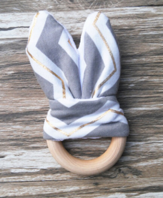 Handmade Wooden Bunny Teether