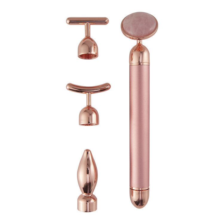 4-in-1 Vibrating Rose Quartz Face Roller