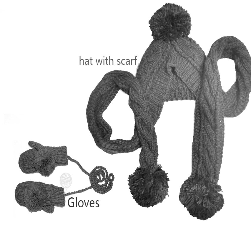 Knitting Bib Hat Scarf