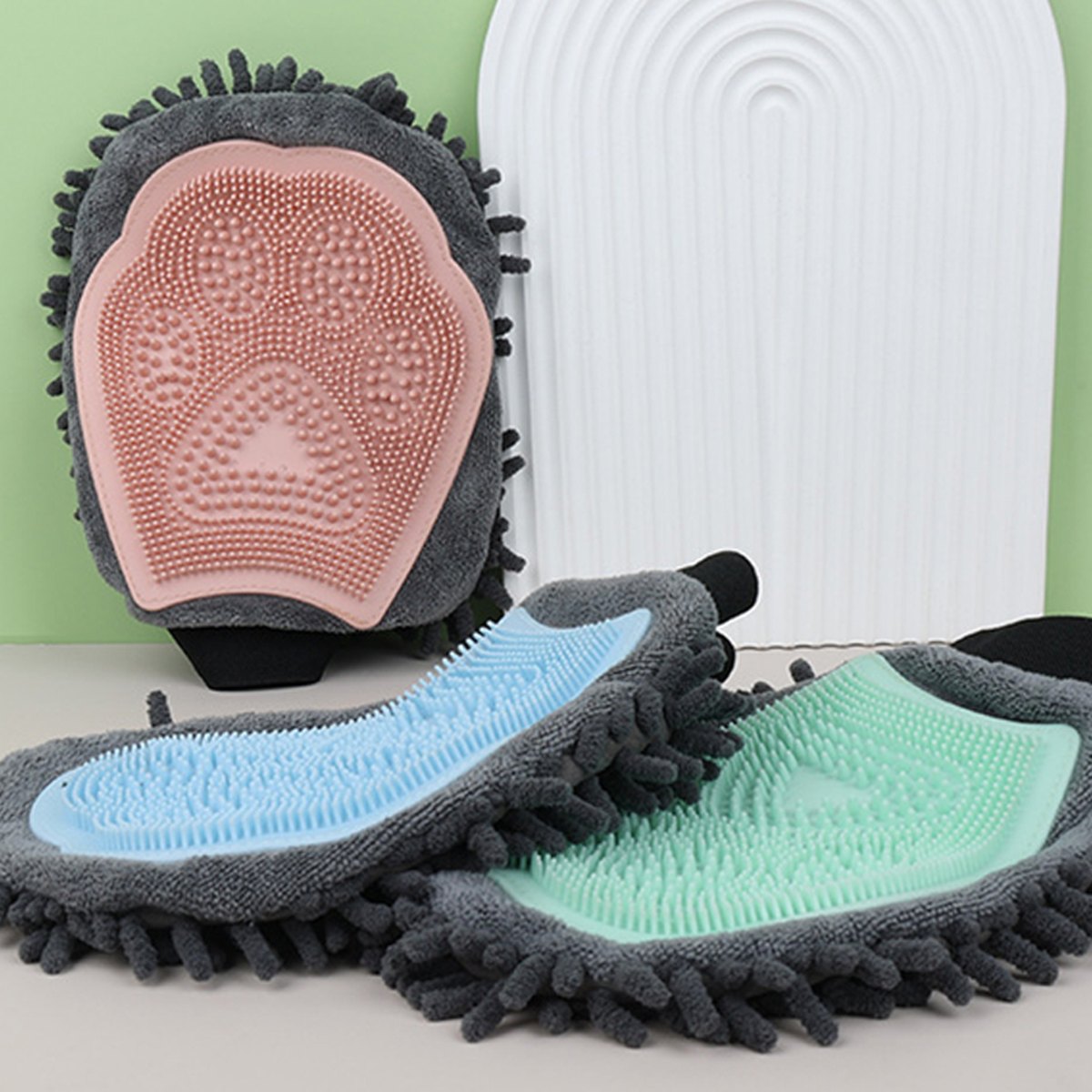 2-in-1 Pet Bath Brush Glove