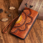 First Layer Cowhide Wallet Long Leather