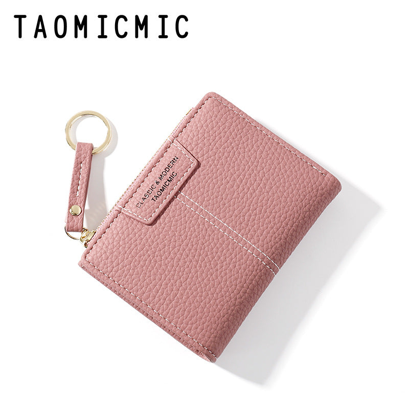 Short Zipper Two-fold Wallet