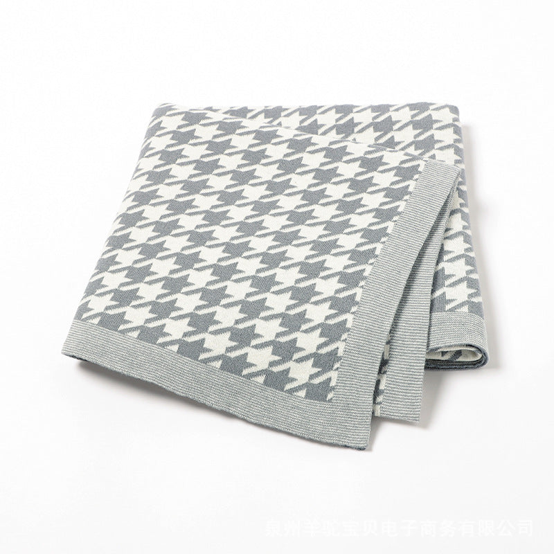Houndstooth Knitted Baby Blanket