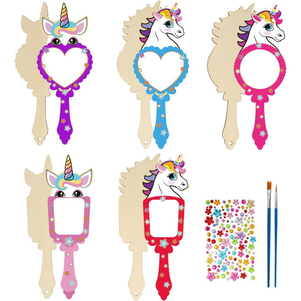 22-piece DIY Set Unicorn Mirrors 10 Wooden