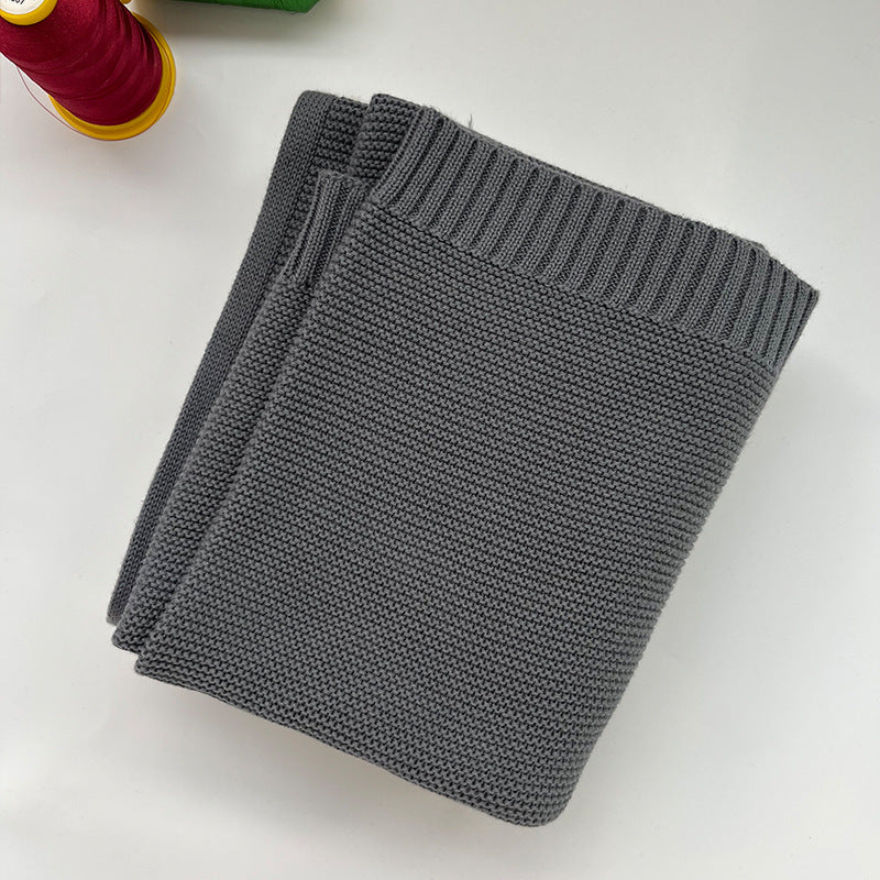 Knitted Cotton Swaddle with Overlock Edge