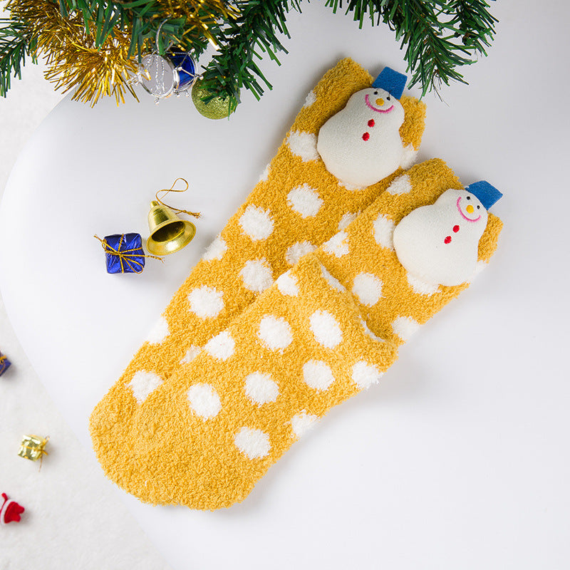 Coral Fleece Christmas Socks
