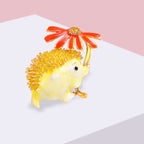 Brooch Cartoon Little Hedgehog Silk Scarf
