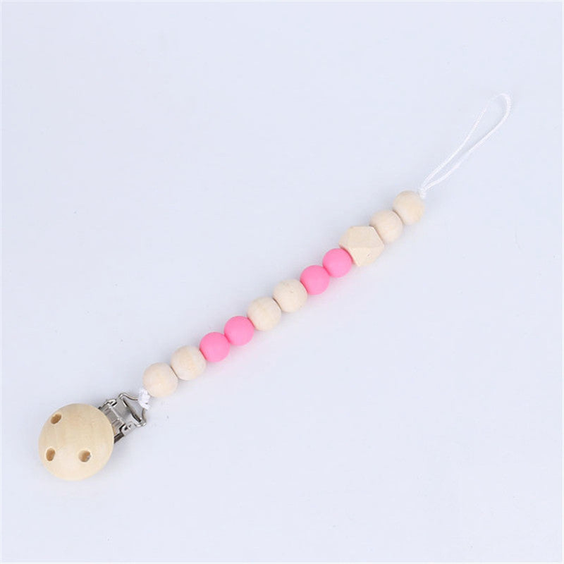 Wood & Silicone Bead Pacifier Chain
