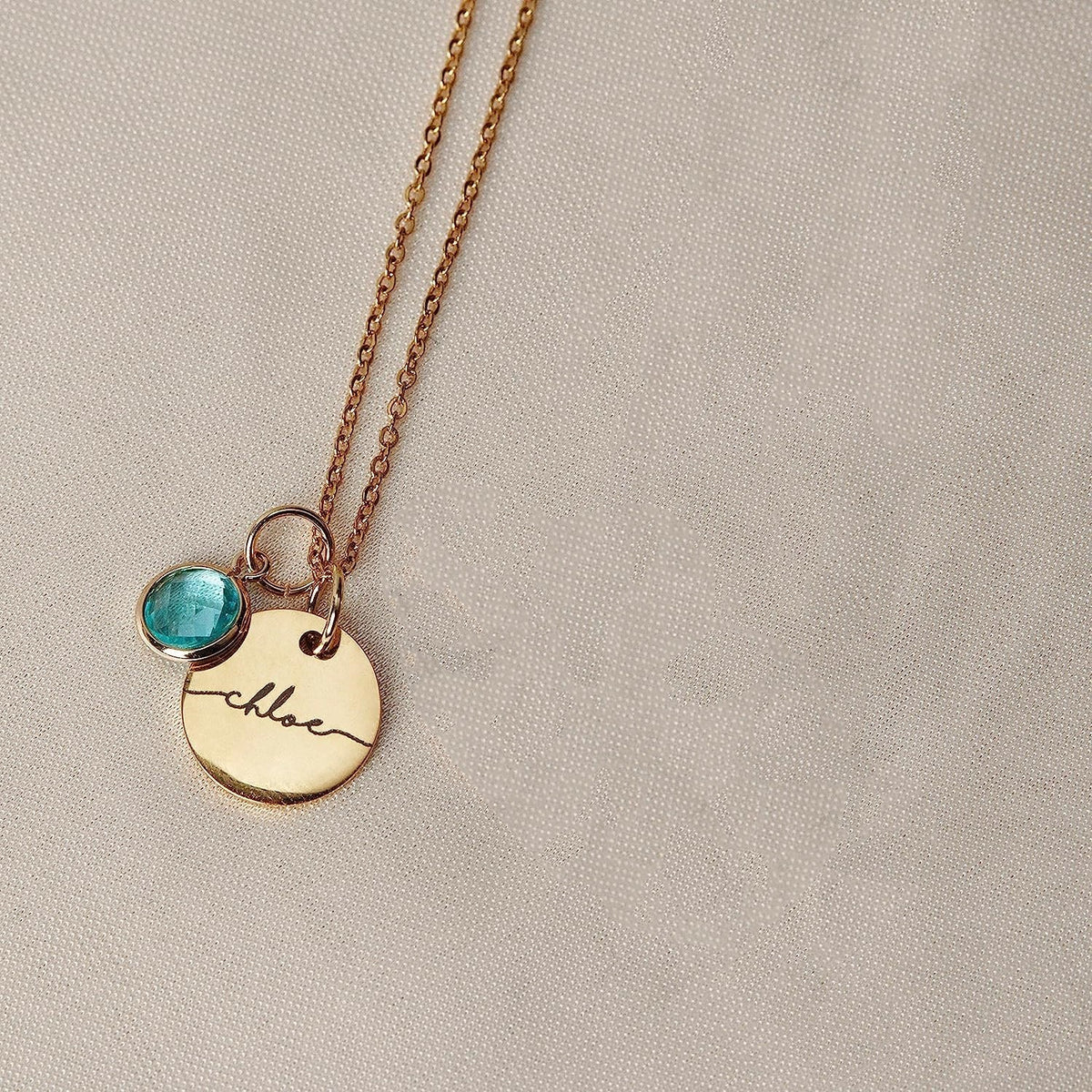 Personalised Birthstone Disc Necklace