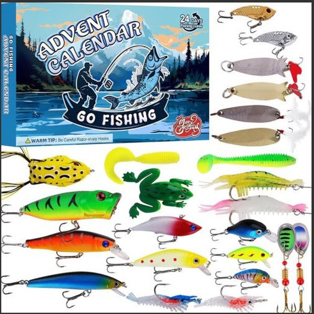 24-Day Fishing Lure Advent Calendar