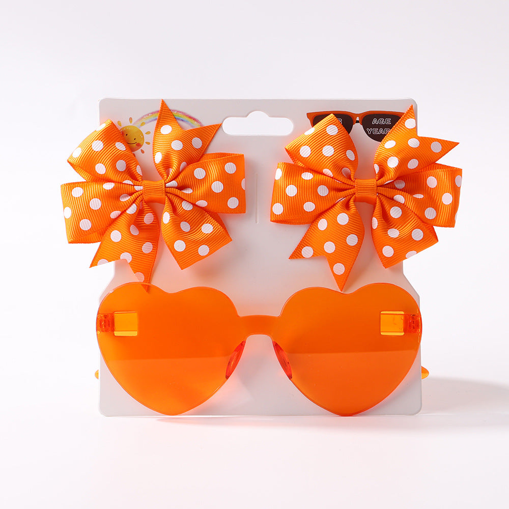 Kids' Bow Hair Clip and Sunglasses Set
