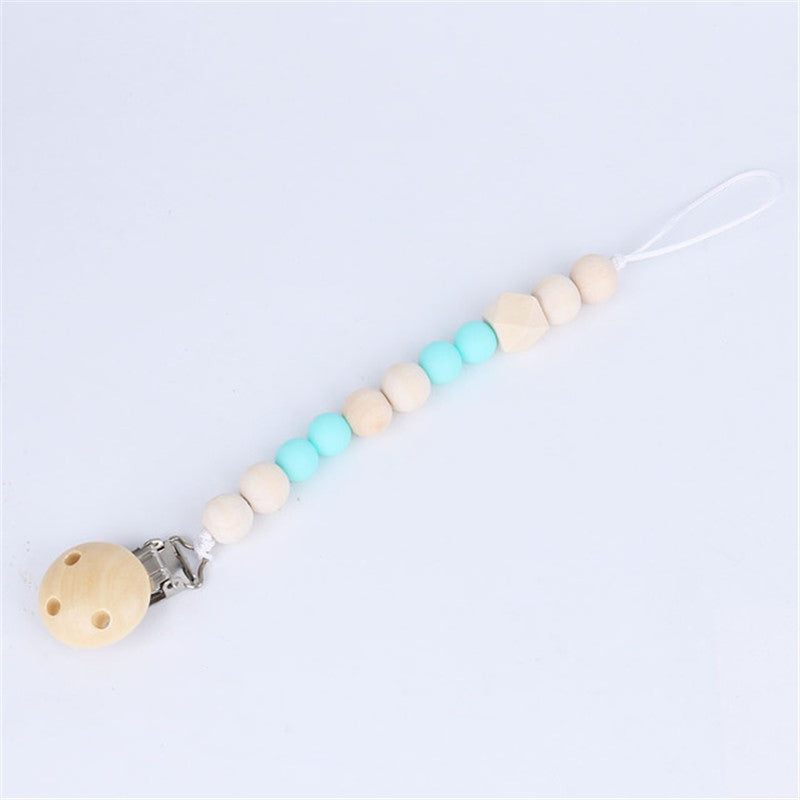 Wood & Silicone Bead Pacifier Chain