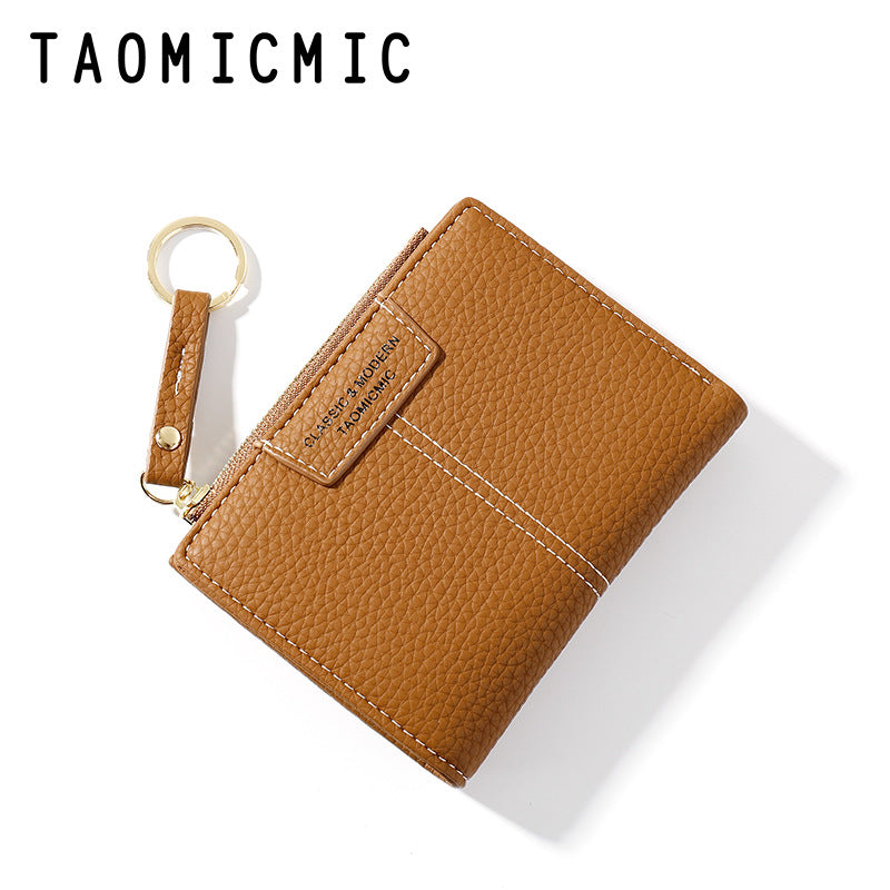 Short Zipper Two-fold Wallet