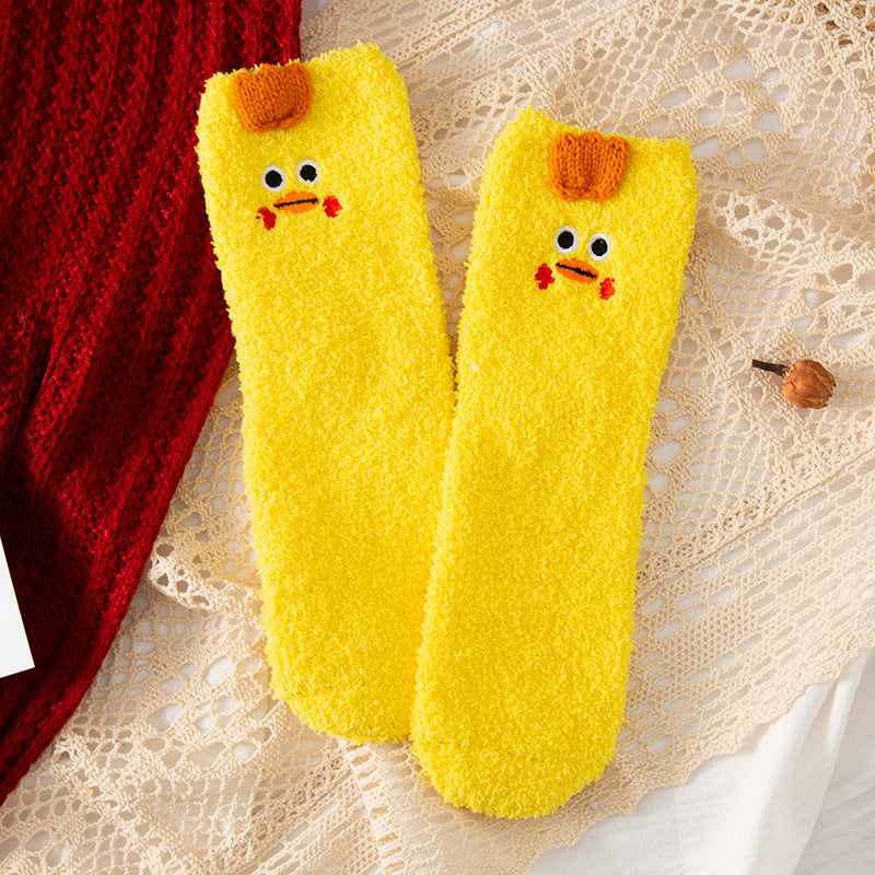 Coral Fleece Christmas Tube Socks