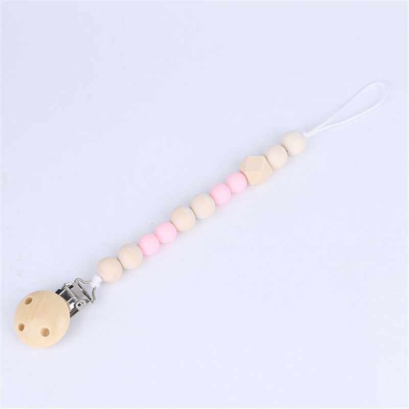 Wood & Silicone Bead Pacifier Chain