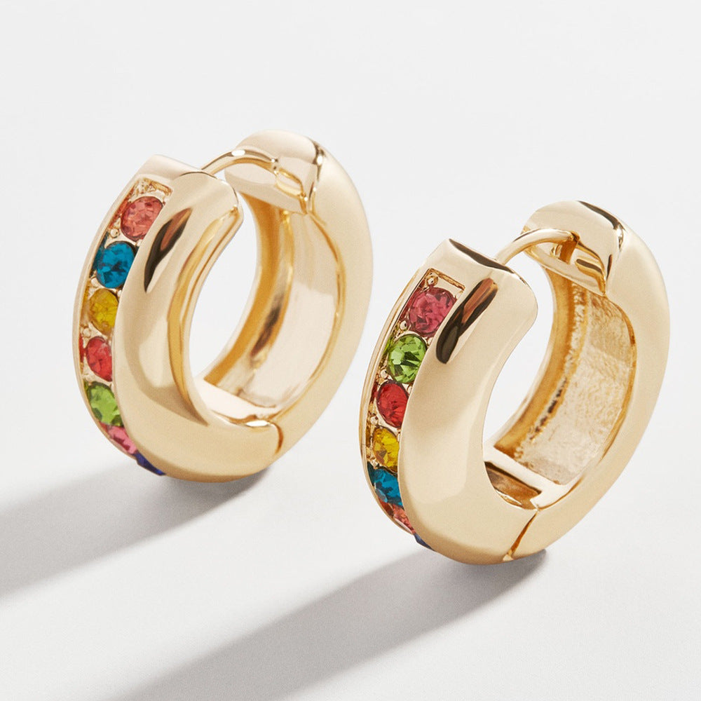 Diamond Single Hoop Earrings