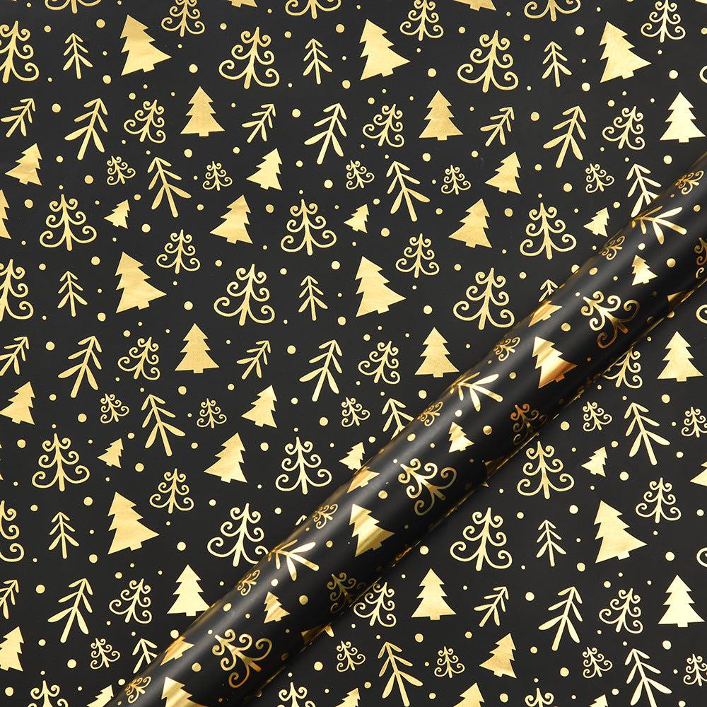 Black & Gold Christmas Wrapping Paper, 50 x 70 cm